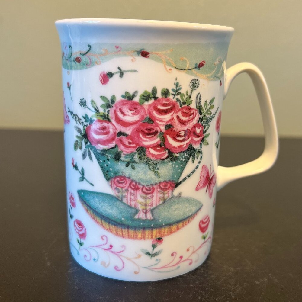 Set of 2 ROSE of ENGLAND Fine Bone China Floral Cups Mugs ~ United Kingdom UK - Picture 5 of 15